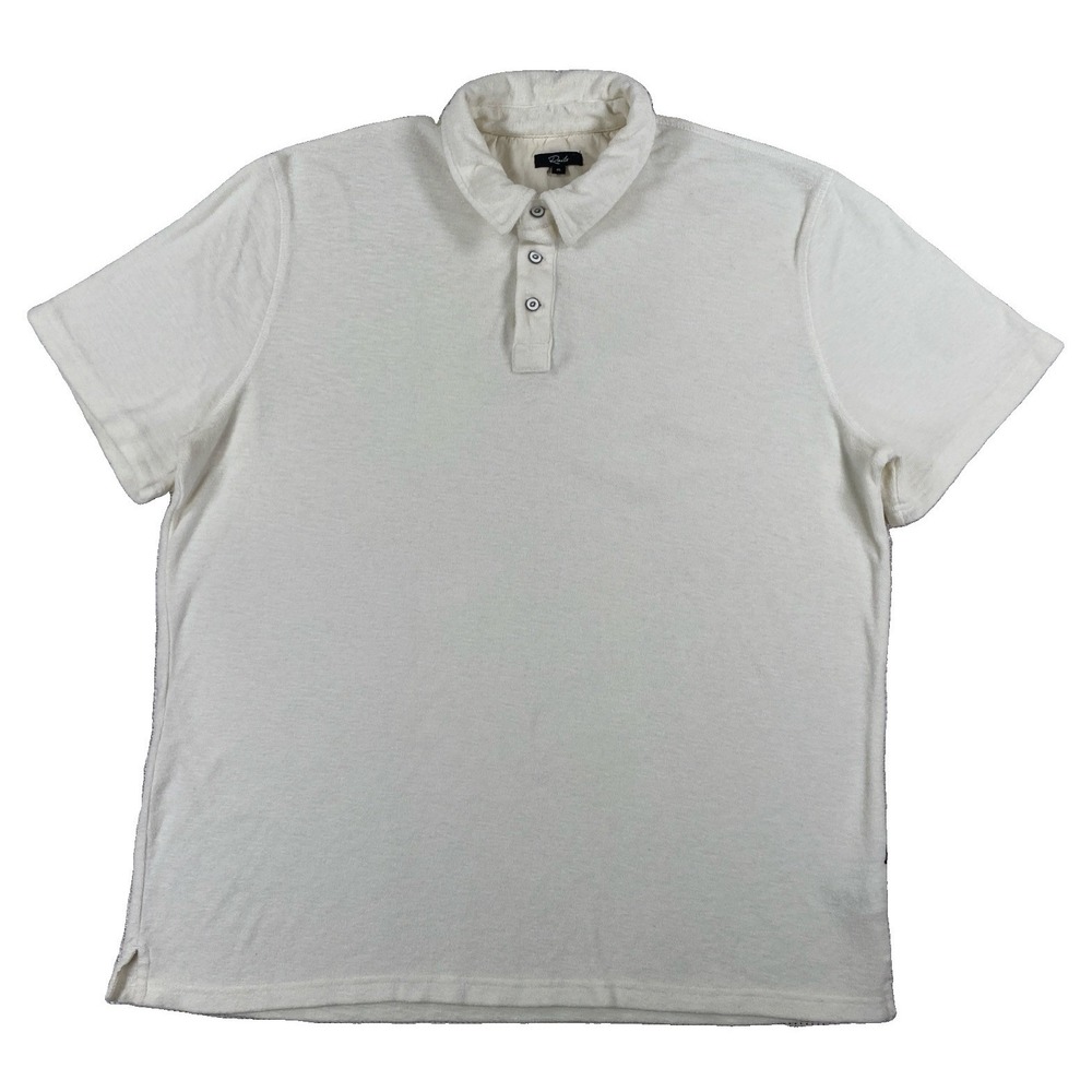 Rails Rhen Terry Cloth Polo Shirt Men's XL White Resortwear